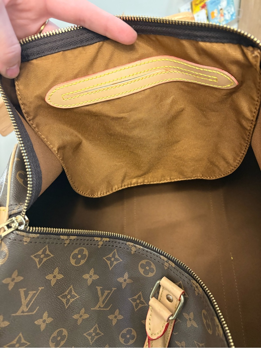 Monogram Canvas Travel Duffle Bag in Brown - Picture 9 of 10